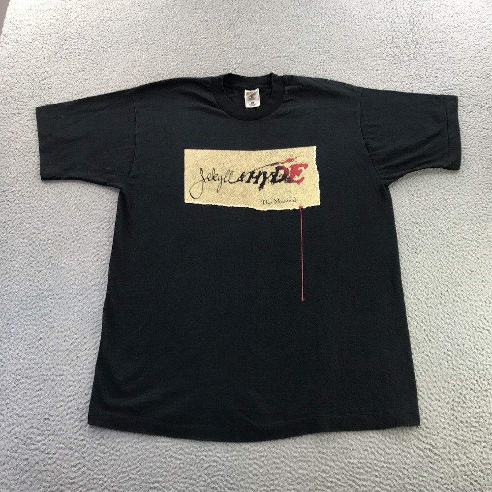 VTG Jekyll & Hyde Shirt Men XL Black Single Stitch Broadway Musical Horror Promo